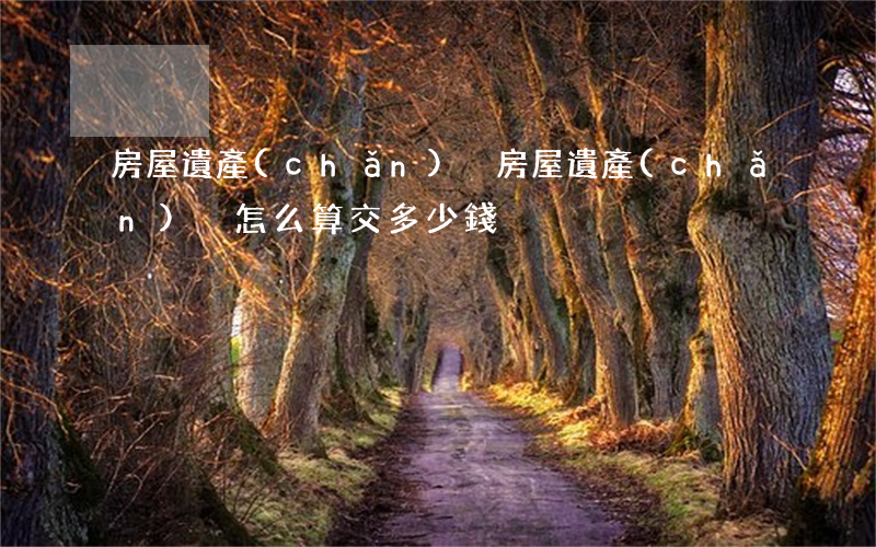 房屋遺產(chǎn)稅(房屋遺產(chǎn)稅怎么算交多少錢)