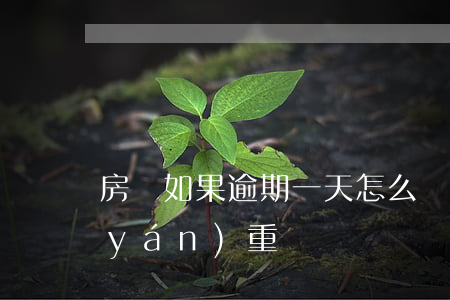房貸如果逾期一天怎么樣(房貸逾期一天嚴(yán)重嗎)