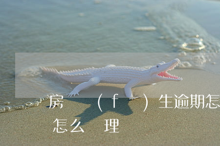 房貸發(fā)生逾期怎么處理6(房子逾期怎么處理)