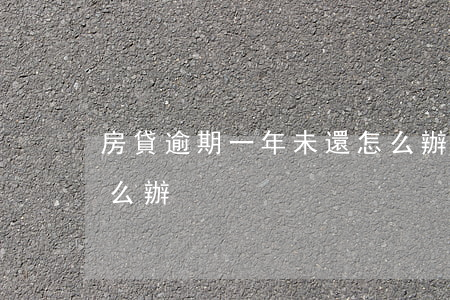 房貸逾期一年未還怎么辦(房貸逾期半年了怎么辦)