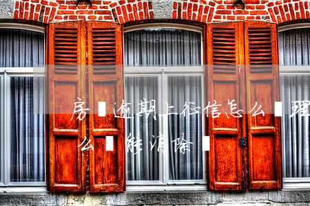 房貸逾期上征信怎么處理(房貸逾期上征信怎么辦能消除嗎)