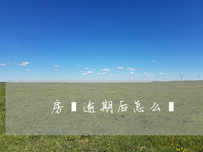房貸逾期后怎么還