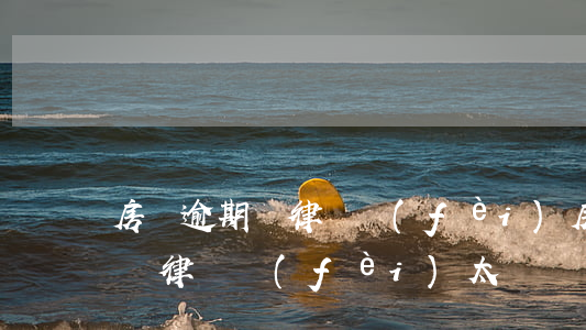 房貸逾期給律師費(fèi) 房貸逾期被起訴律師費(fèi)太貴
