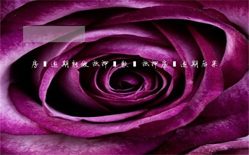房貸逾期能做抵押貸款嗎(抵押房貸逾期后果)