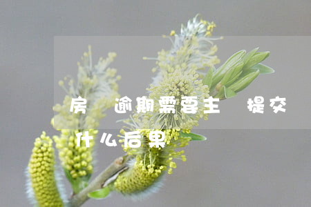 房貸逾期需要主動提交嗎(房貸每月逾期交有什么后果)