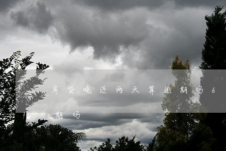 房贷晚还两天算逾期吗6(晚一两天还款算逾期吗)
