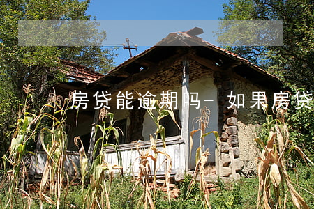 房贷能逾期吗-如果房贷逾期会怎样