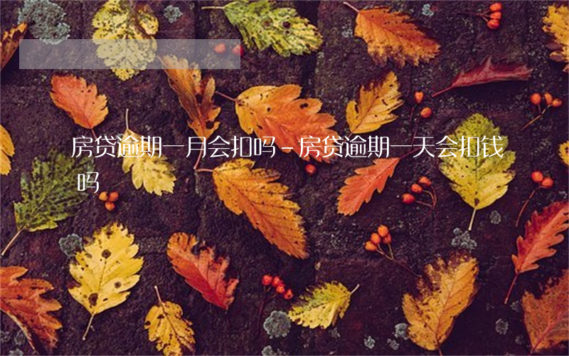 房贷逾期一月会扣吗-房贷逾期一天会扣钱吗