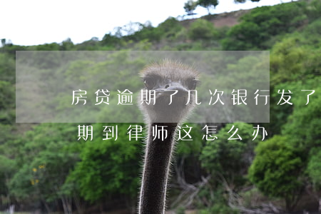 房贷逾期了几次银行发了律师函(银行贷款逾期到律师这怎么办)
