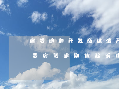 房贷逾期开发商结清开发商从我要律师诉讼费(房贷逾期被起诉律师费)