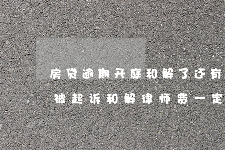 房贷逾期开庭和解了还有起诉费用(房贷逾期被起诉和解律师费一定要给吗)
