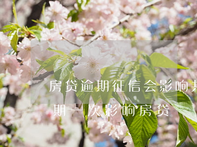 房贷逾期征信会影响共同(个人征信信用卡逾期一次影响房贷)