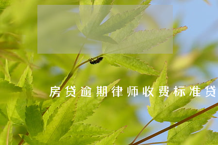 房贷逾期律师收费标准（贷款逾期律师费用）