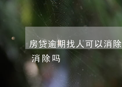 房贷逾期找人可以消除吗(房贷逾期找人可以消除吗)