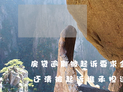 房贷逾期被起诉要求全部还款(房贷逾期已经还清被起诉谁承担诉讼费)