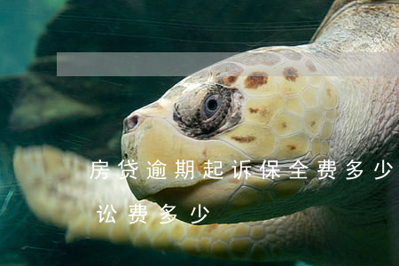 房贷逾期起诉保全费多少 房贷逾期被起诉诉讼费多少