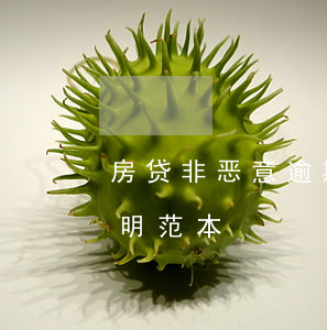 房贷非恶意逾期证明样本(房贷非恶意逾期证明范本)