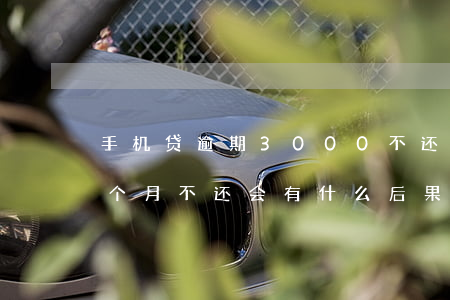 手机贷逾期3000不还-手机贷款逾期三个月不还会有什么后果
