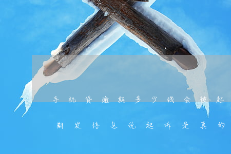 手机贷逾期多少钱会被起诉(手机贷款平台逾期发信息说起诉是真的吗)