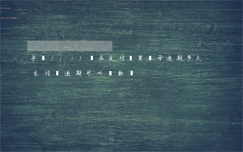手機(jī)貸在支付寶里顯示逾期多久-支付寶逾期可以貸款嗎?