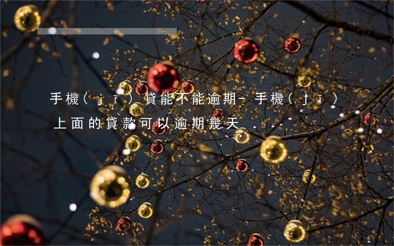 手機(jī)貸能不能逾期-手機(jī)上面的貸款可以逾期幾天