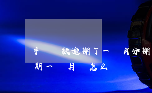 手機還款逾期了一個月(分期付款手機如果逾期一個月會怎么樣?)