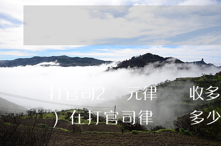 打官司2萬元律師費收多少錢(現(xiàn)在打官司律師費多少錢)