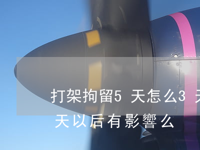 打架拘留5天怎么3天就出來了(打架拘留五天以后有影響么)