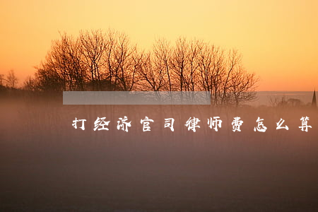打经济官司律师费怎么算