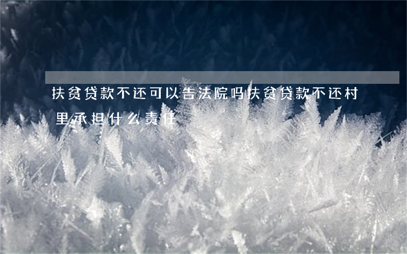 扶贫贷款不还可以告法院吗(扶贫贷款不还村里承担什么责任)