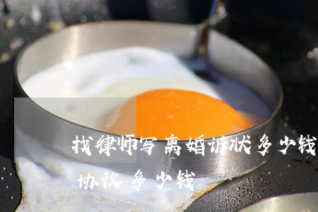 找律师写离婚诉状多少钱(找律师写一份离婚协议多少钱)