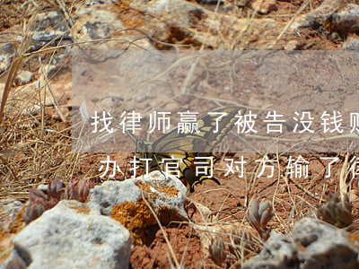 找律师赢了被告没钱赔付律师后期费用怎么办(打官司对方输了律师费用谁赔)