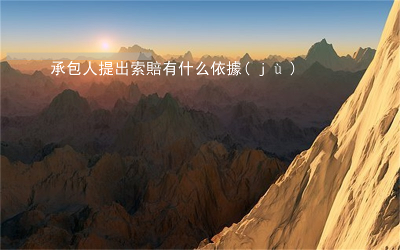 承包人提出索賠有什么依據(jù)