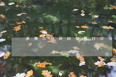 承攬合同糾紛如何打官司