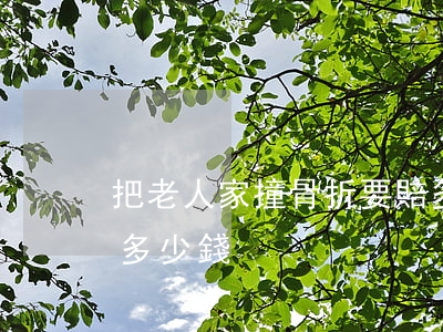 把老人家撞骨折要賠多少錢(撞傷老人需要賠多少錢)