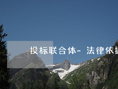 投标联合体-法律依据