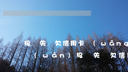 投資失敗欠信用卡網(wǎng)貸40多萬(wàn)(投資失敗欠信用卡網(wǎng)貸40多萬(wàn))