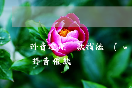 抖音逾期貸款找法務(wù)是真的(拍拍貸抖音催款)