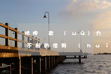抵押貸款無(wú)力償還征信(抵押貸款還不起的信用會(huì)有什么影響)