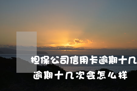 担保公司信用卡逾期十几次 担保公司信用卡逾期十几次会怎么样