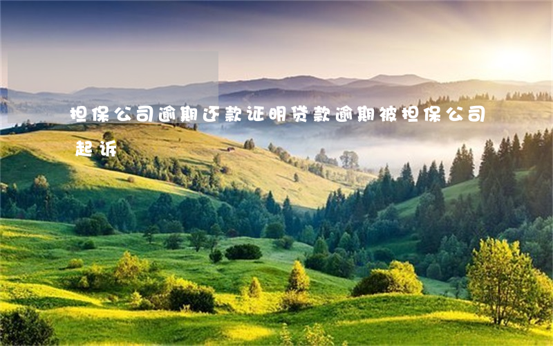 担保公司逾期还款证明(贷款逾期被担保公司起诉)