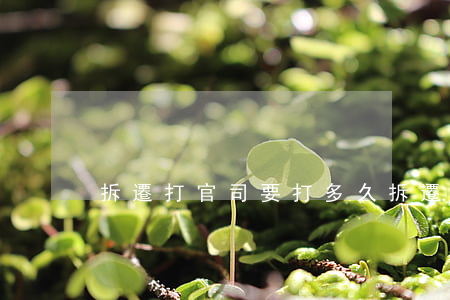 拆遷打官司要打多久(拆遷打官司要打多久)