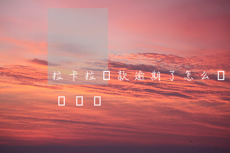 拉卡拉貸款逾期了怎么辦(拉卡拉貸款有回訪電話嗎)