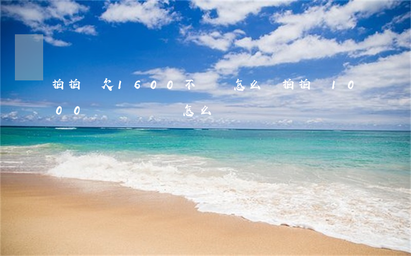 拍拍貸欠1600不還會怎么樣(拍拍貸1000塊錢沒還會怎么樣)