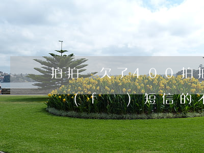 拍拍貸欠了400(拍拍貸欠了4000給我發(fā)短信的不是手機(jī)號)