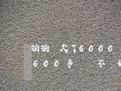 拍拍貸欠了6000沒還(拍拍貸還欠余下的600多塊錢 不還好么)