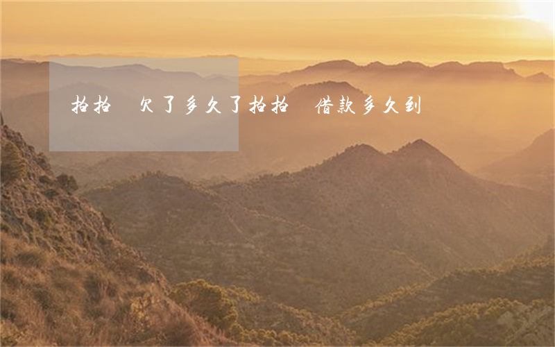 拍拍貸欠了多久了(拍拍貸借款多久到賬)