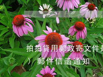 拍拍貸用郵政寄文件是什么(拍拍貸發(fā)郵件信函通知)