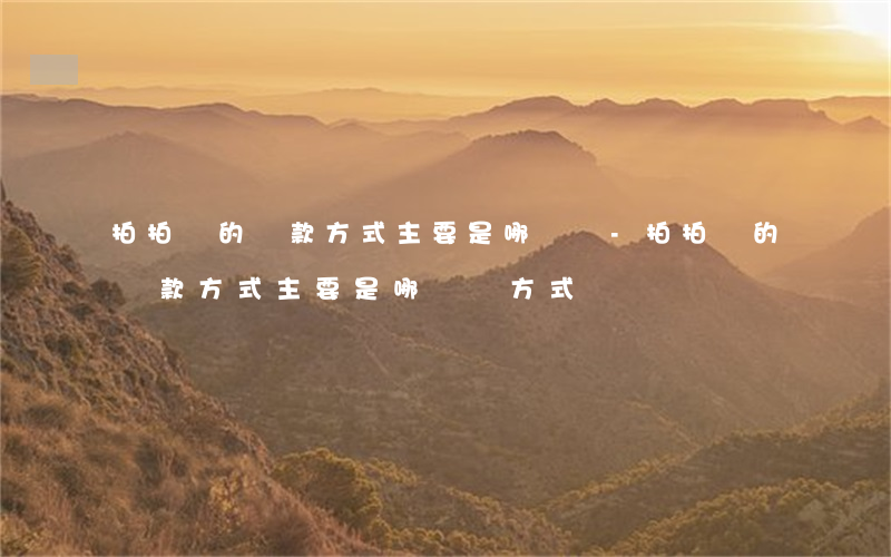 拍拍貸的還款方式主要是哪幾種-拍拍貸的還款方式主要是哪幾種方式