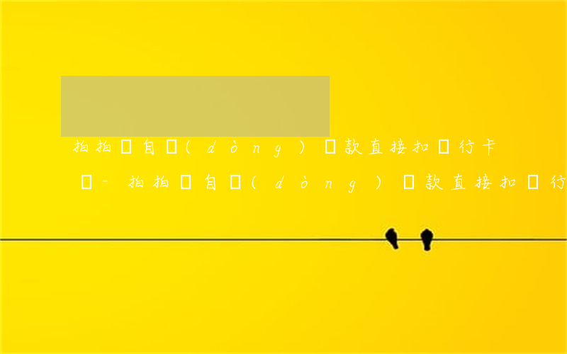 拍拍貸自動(dòng)還款直接扣銀行卡嗎-拍拍貸自動(dòng)還款直接扣銀行卡嗎安全嗎
